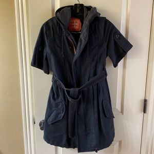 Free People hooded trench coat- size small